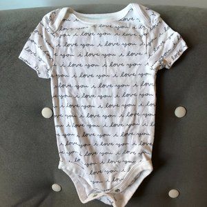 I Love You print Short Sleeve Onesie